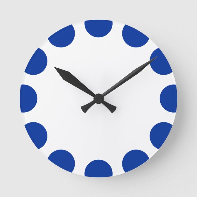 Colour Crescent - Navy Blue with White Round Clock (Front)
