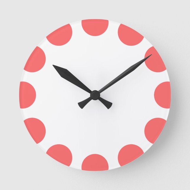 Colour Crescent - Tropical Pink with White Round Clock (Front)