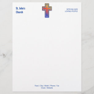 Colour Cross Symbol   Christian Church Letterhead