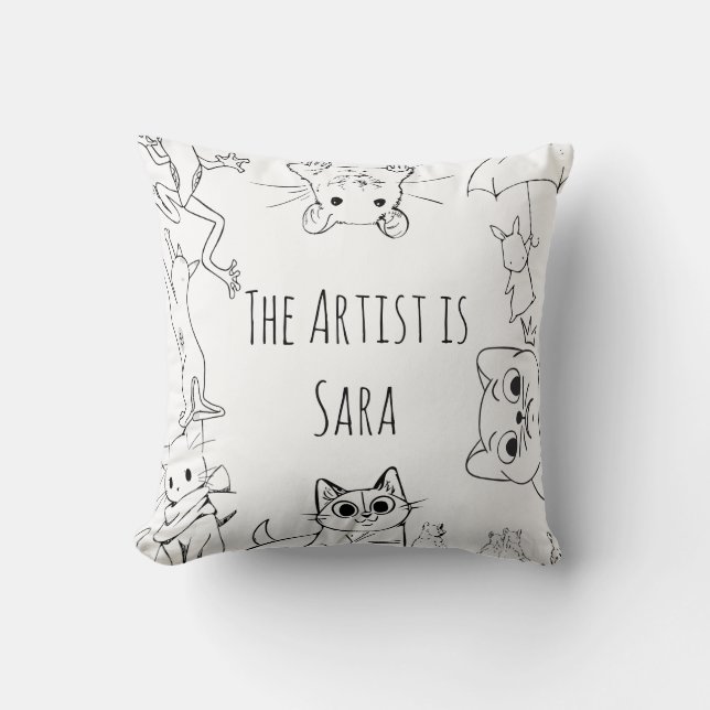 Colour & Cuddle Animal Pillow (Front)