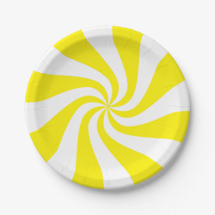 Colour Customizable Candy Cane Paper Plate