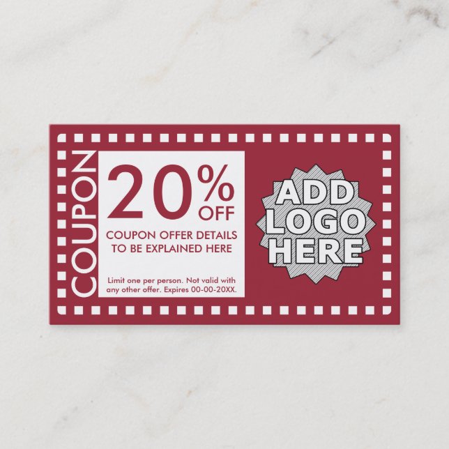 colour customizable coupon (Front)