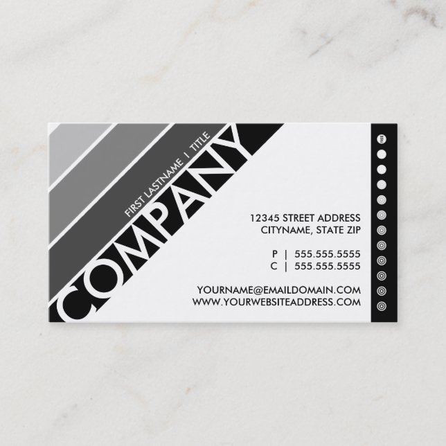 colour customizable punchcard business card (Front)