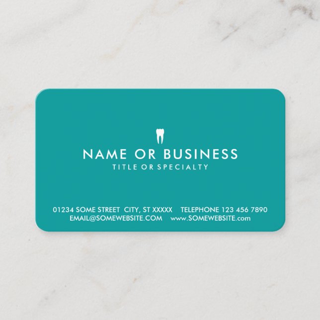Colour Customizable Simple Dentistry Business Card (Front)