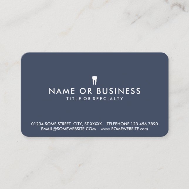Colour Customizable Simple Dentistry Business Card (Front)