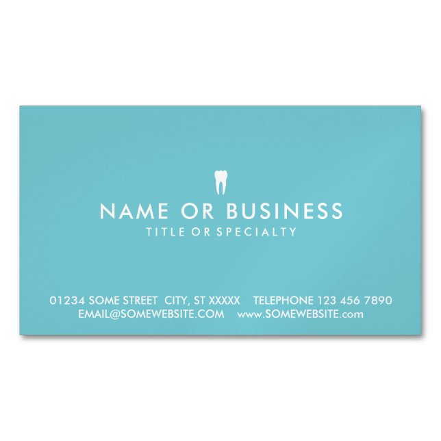 Colour Customizable Simple Dentistry Magnetic Business Card (Front)