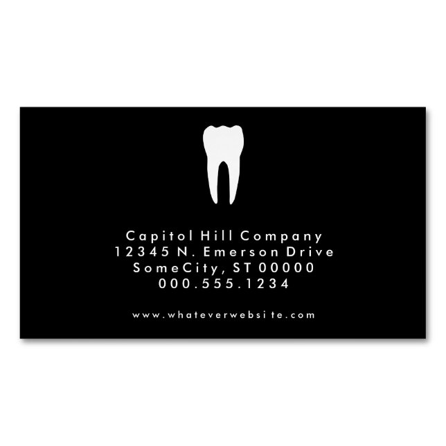 Colour Customizable Simple Dentistry Magnetic Business Card (Front)