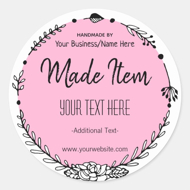 Colour Customizable Soy Wax Melt Scented Candle Classic Round Sticker (Front)