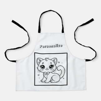Colour Cute Kitty Personalized  Apron