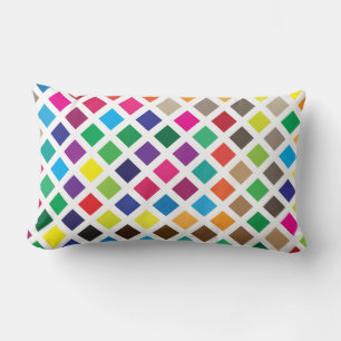 colour diamond tile shapes lumbar pillow