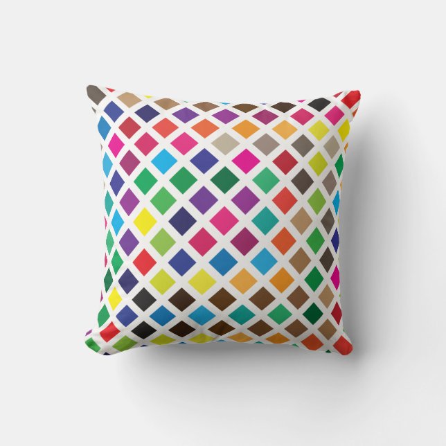 colour diamond tile shapes throw pillow (Front)