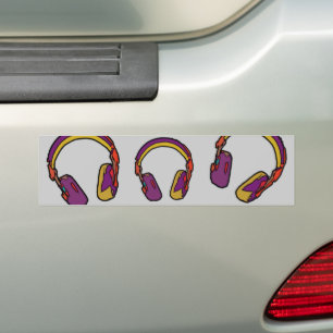 colour dj headphone bumper sticker