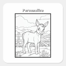 Colour Donkey At The Farm Personalize  