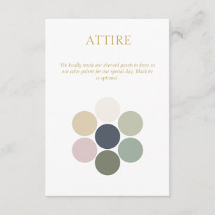 Colour Dot Sage Wedding Attire Dress Code  Enclosure Card