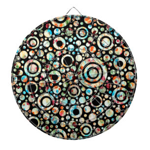 Colour Dots & Circle Pattern + your text & backgr. Dartboard