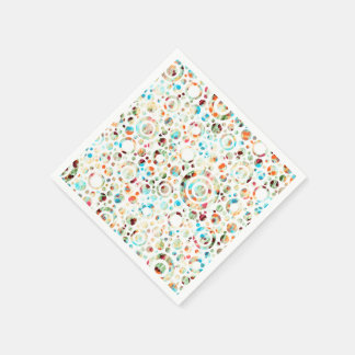 Colour Dots & Circle Pattern + your text & backgr. Napkin