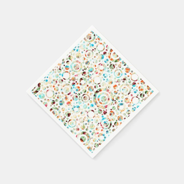 Colour Dots & Circle Pattern + your text & backgr. Napkin (Corner)