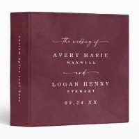 Colour Editable Burgundy Wine Wedding Photo Album
