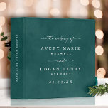 Colour Editable Dark Teal Wedding Photo Album Binder<br><div class="desc">Modern Colour Editable Watercolor Dark Teal Wedding Photo Album. This simple elegant design is beautify hand-painted with rich colours that are perfect for fall. Shown in the Dark Teal Wedding Colour Palette colorway with gorgeous signature script font with tails, the ethereal watercolor wedding collection is sure to make your wedding...</div>