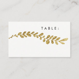Colour Editable Faux Gold Leaf Wedding Place Card