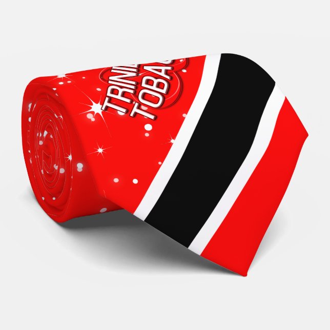 (Colour Editable) Festive Starry Trinidad & Tobago Tie (Rolled)