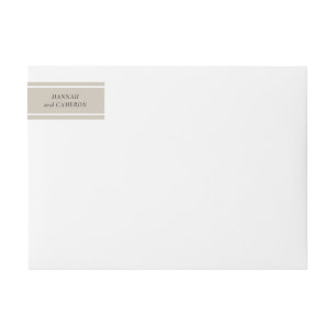 Colour Editable Greige Minimalist Wrap Around Label