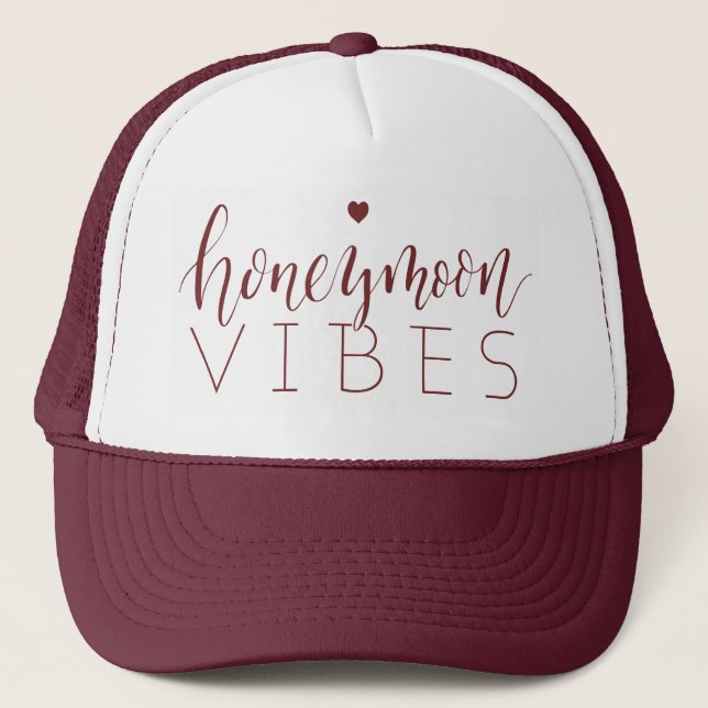 Colour editable honeymoon vibes bride hat (Front)