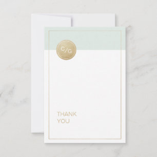Colour editable minimalist modern wedding thank yo note card