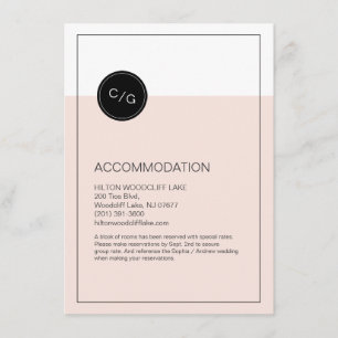 Colour editable modern wedding accommodation card