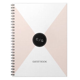 Colour editable monogram modern wedding guest book