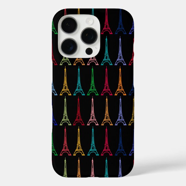 colour eiffel towers pattern Case-Mate iPhone case (Back)