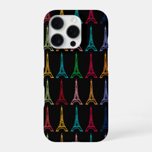 colour eiffel towers pattern iPhone 16 pro case