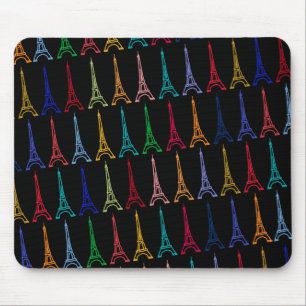 colour eiffel towers pattern mouse pad