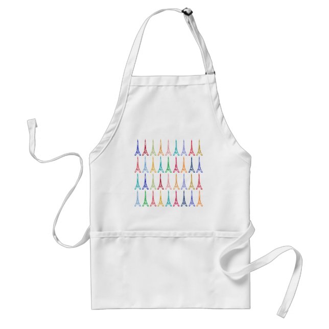 colour eiffel towers pattern standard apron (Front)