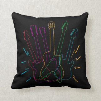 Colour Electric Guitar Lover Acoustic Guitarist Throw Pillow