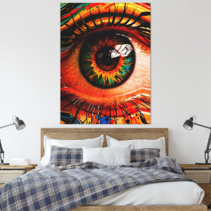 Colour Explosion Eye – Vibrant Abstract Realism Canvas Print