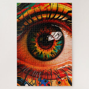 Colour Explosion Eye – Vibrant Abstract Realism Jigsaw Puzzle
