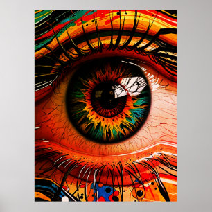 Colour Explosion Eye – Vibrant Abstract Realism Poster