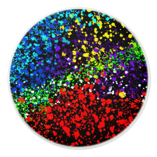 Colour Explosion Paint Dots Colourful Modern Cool Ceramic Knob