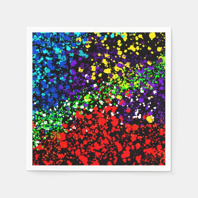 Colour Explosion Paint Dots Colourful Modern Cool Napkin (Front)