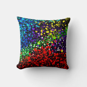 Colour Explosion Paint Dots Colourful Modern Cool Throw Pillow