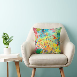 Colour Explosion Throw Pillow