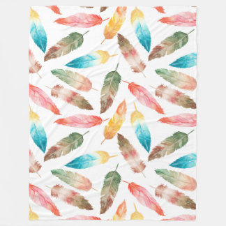Colour Feathers  Fleece Blanket
