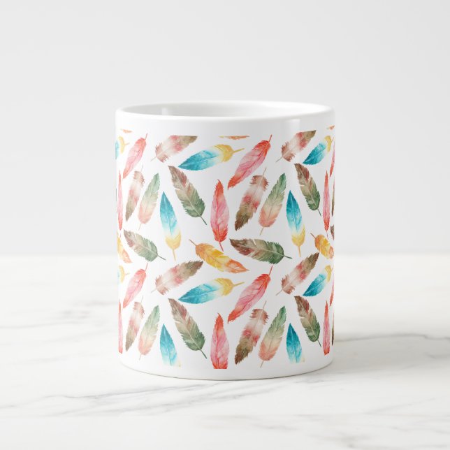 Colour Feathers Large Coffee Mug (Front)