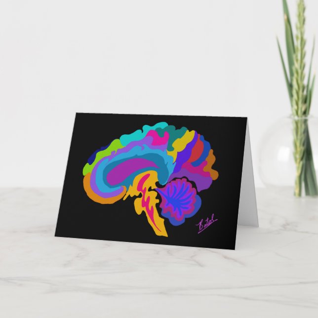 Colour-filled brain art card (Front)