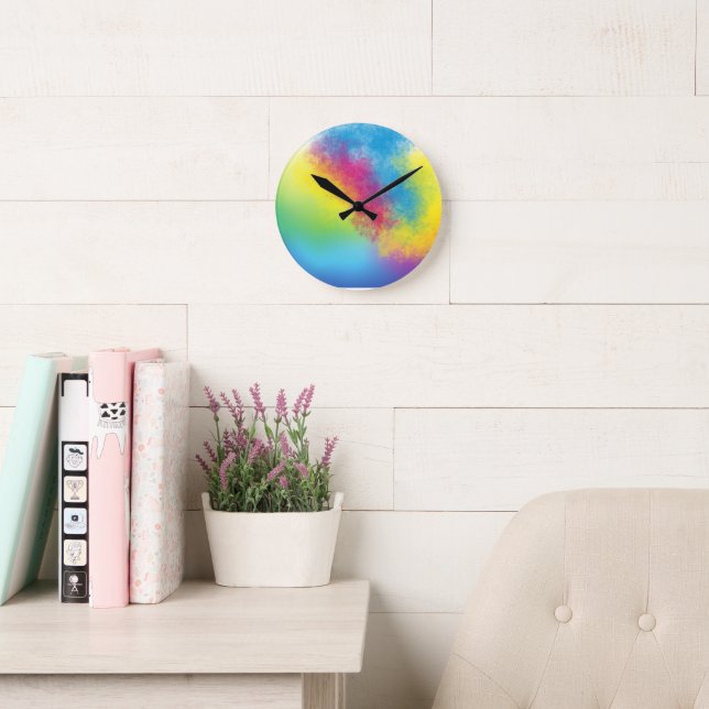 colour flash round clock (Reading Room)