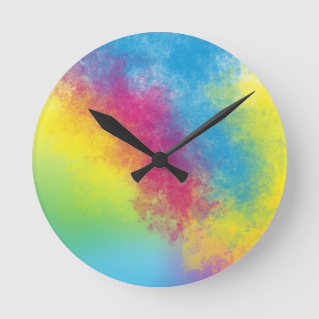 colour flash round clock (Front)