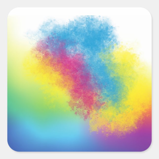 colour flash square sticker (Front)
