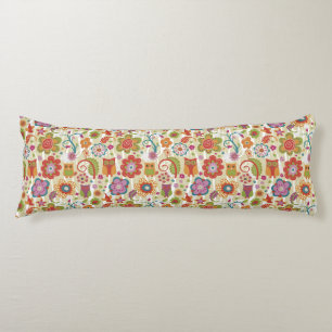 Colour Floral and Owl Body Pillow