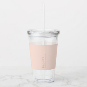 Colour Flow monogram Peachy Coral Acrylic Tumbler